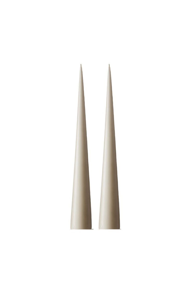 Kegelkerze 2er-Pack, Linen Grey