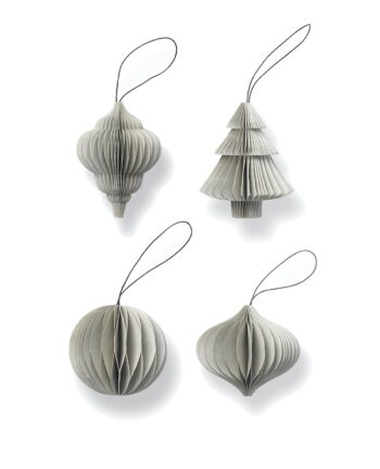 Willkommen Ornament 4er Set, Light Grey