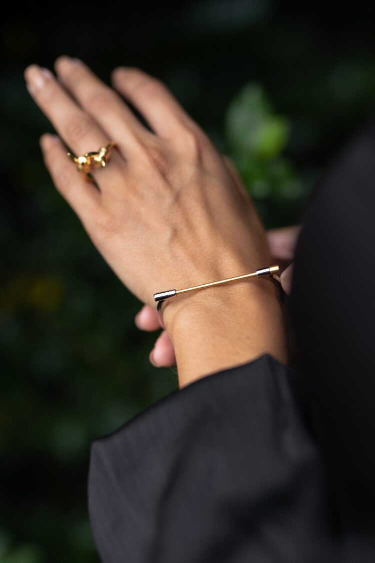 Armreif Omega, Edelstahl/Edelstahl vergoldet
