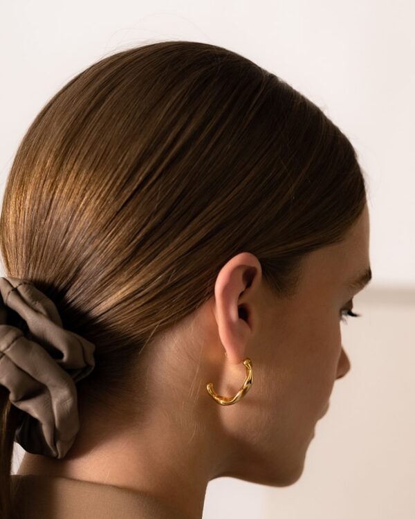 Ohrringe Chunky, Edelstahl vergoldet