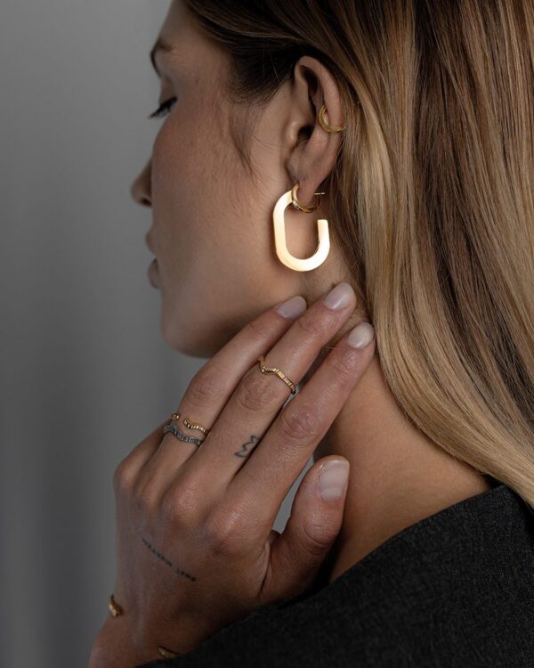 Ohrringe Glam, Edelstahl vergoldet