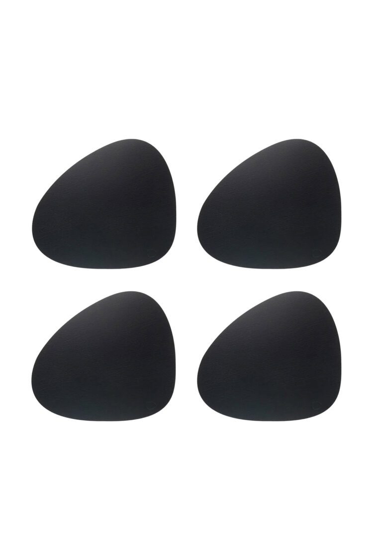 Tischset Curve 4er Set, Schwarz