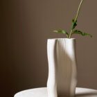 Moire Vase, Offwhite