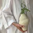Isla Vase, 20 cm, linnen
