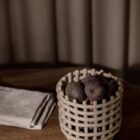 Ceramic Basket Small, Cashmere