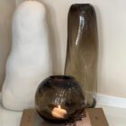Water Swirl Vase Rund, Smoked Grey