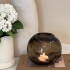 Water Swirl Vase Rund, Smoked Grey