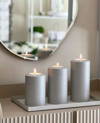 Permanent candle Seidengrau, D10cm