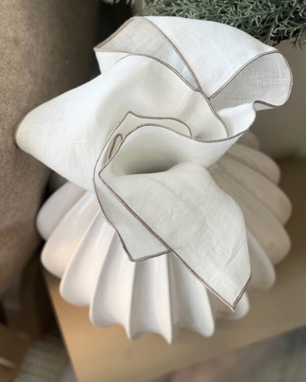 Vilnia Geschirrtuch Leinen, White/Natur