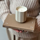 Duftkerze, stripe creme