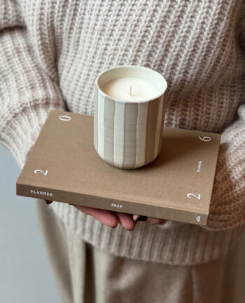 Duftkerze, stripe creme