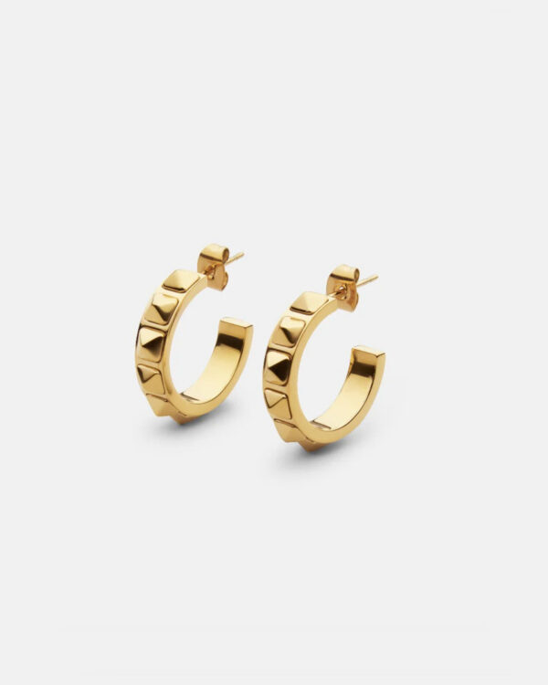 Ohrringe Rivet, Edelstahl vergoldet