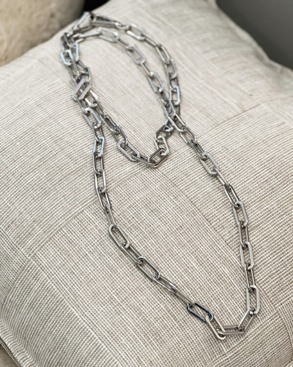 The layered chain necklace, silver