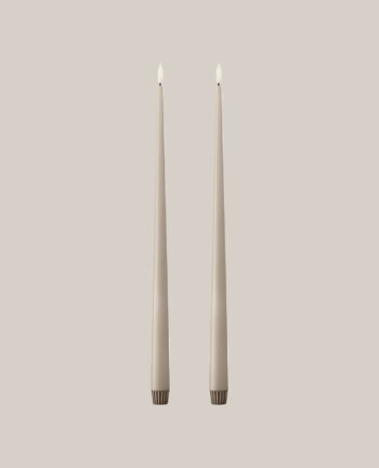 Stabkerze LED 2er, Linen Grey