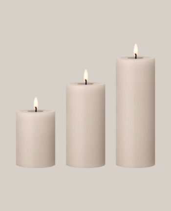 Stumpenkerze LED, Linen Grey