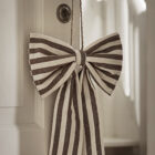 Schleife Striped Bow L, Mocca
