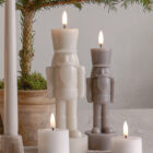 Nussknacker Kerze LED, Oyster grey