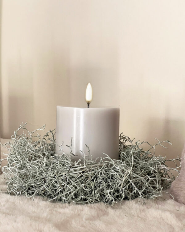 Stumpenkerze LED 8x10, oyster grey