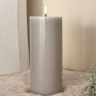 Stumpenkerze LED 8x20, oyster grey