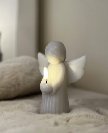 Schutzengel Kerze LED, Oyster grey