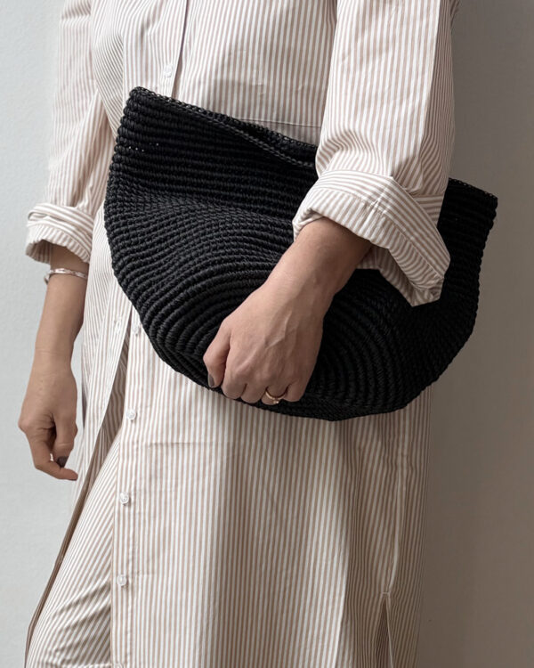 Nordic Crochet Basket black, large