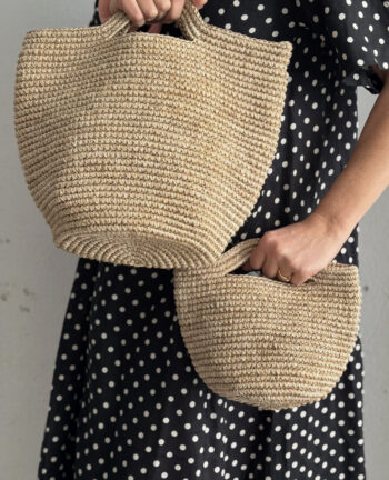 Nordic Crochet Basket nature, large