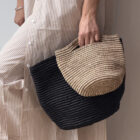 Nordic Crochet Basket black, medium