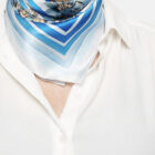 Seidentuch, Royal Blue Striped
