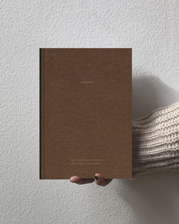 Cozy Linen Notizbuch, Mocca